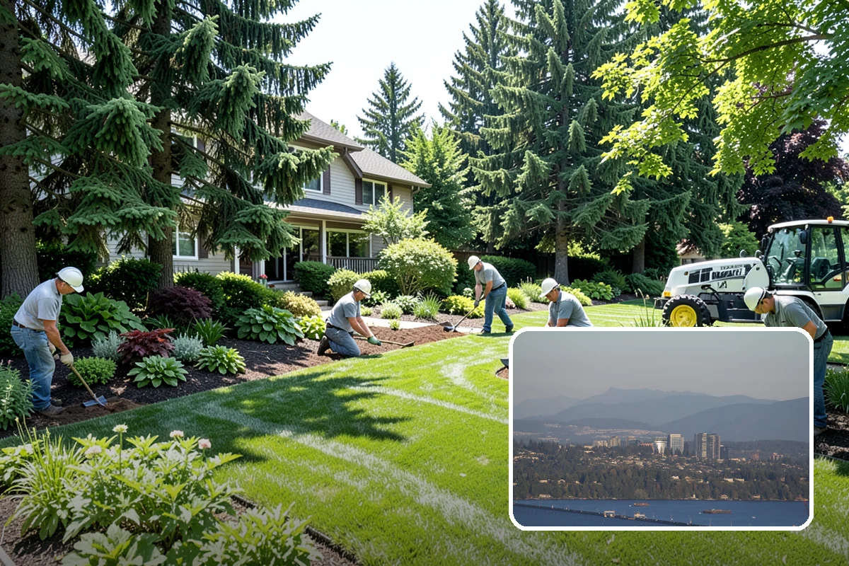 Sod Installation in Medina, King County, WA - Usable green lawn the same day it is installed