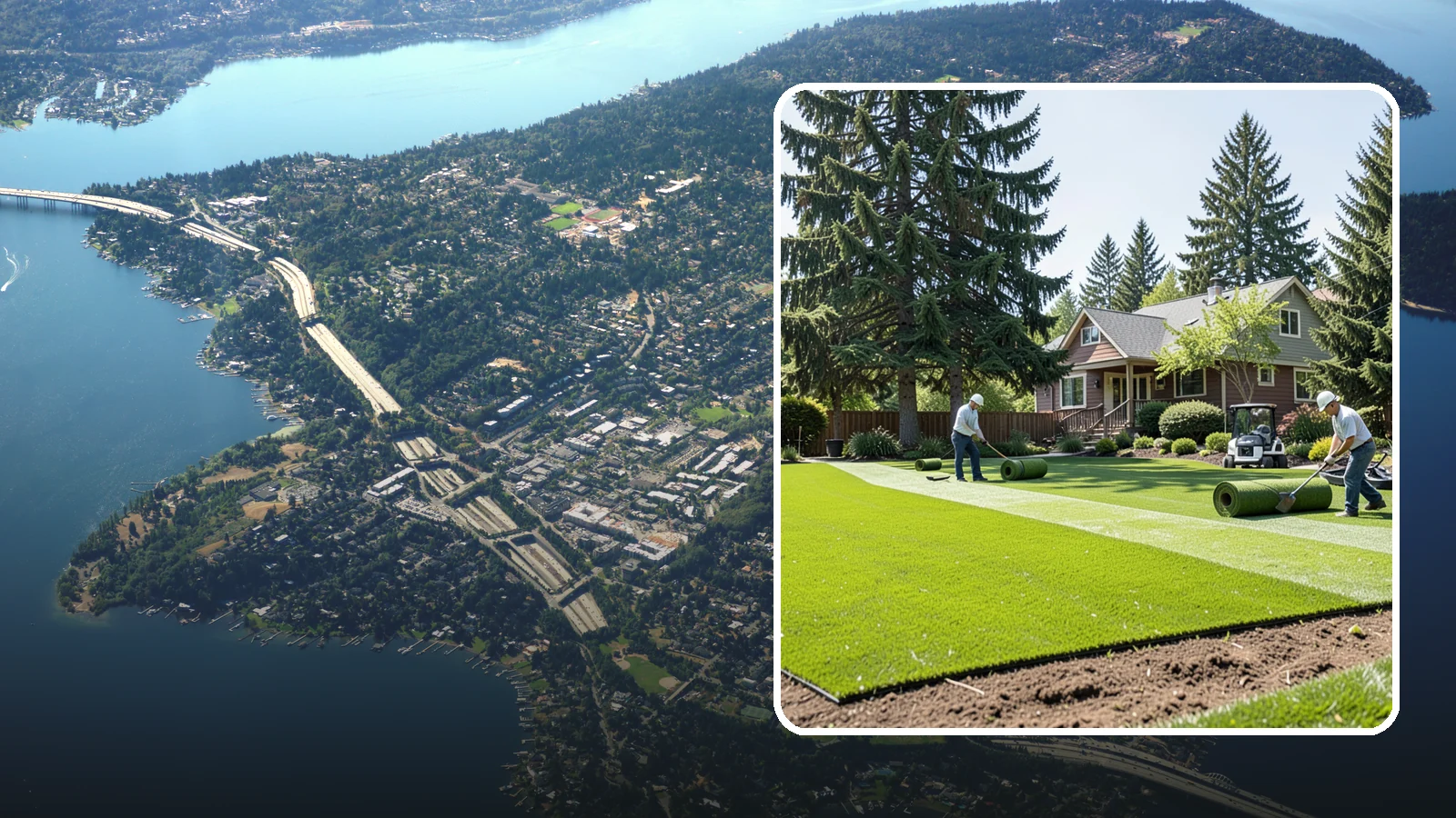 Sod Installation in Mercer Island, King County, WA - Instant, established lawn installed with fresh sod for a green, usable yard in a single day.