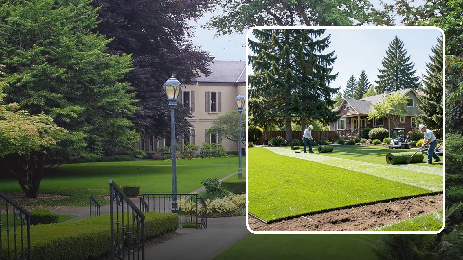 Sod Installation in Woodinville, King County, WA - Instant, established lawn installed with fresh sod for a green, usable yard in a single day.