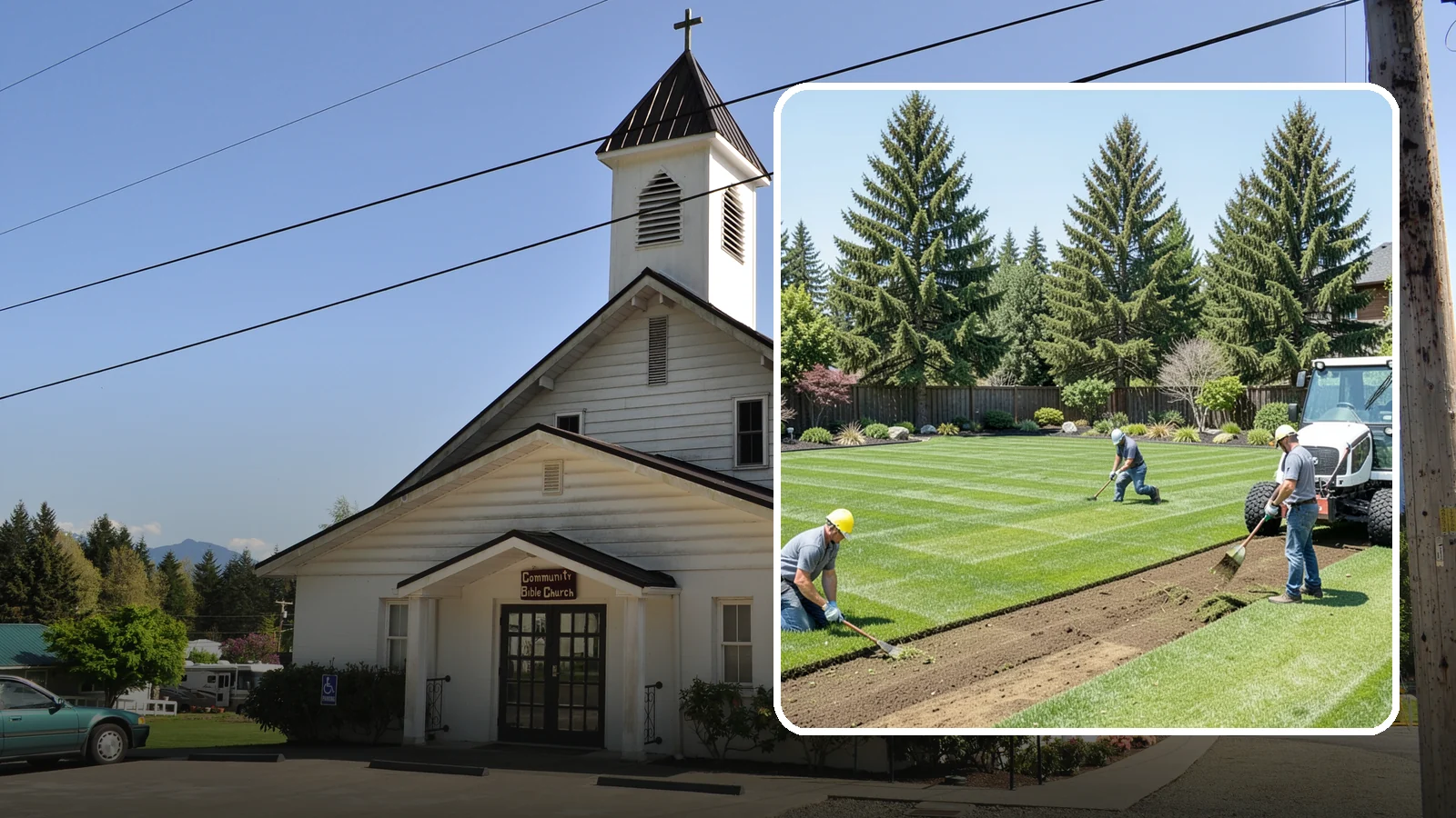 Sod Removal in Concrete, Skagit County, WA - We cleanly strip out existing sod and haul it away to prepare your yard for its next landscape use.