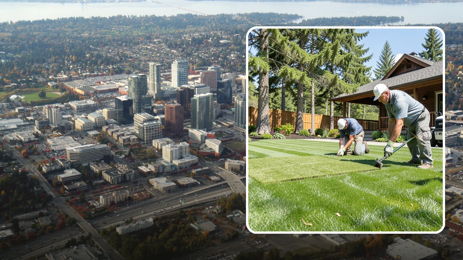 Sod Repair in Bellevue, King County, WA - Cut-in sod patches that replace damaged sections of lawn for an instant, seamless fix.