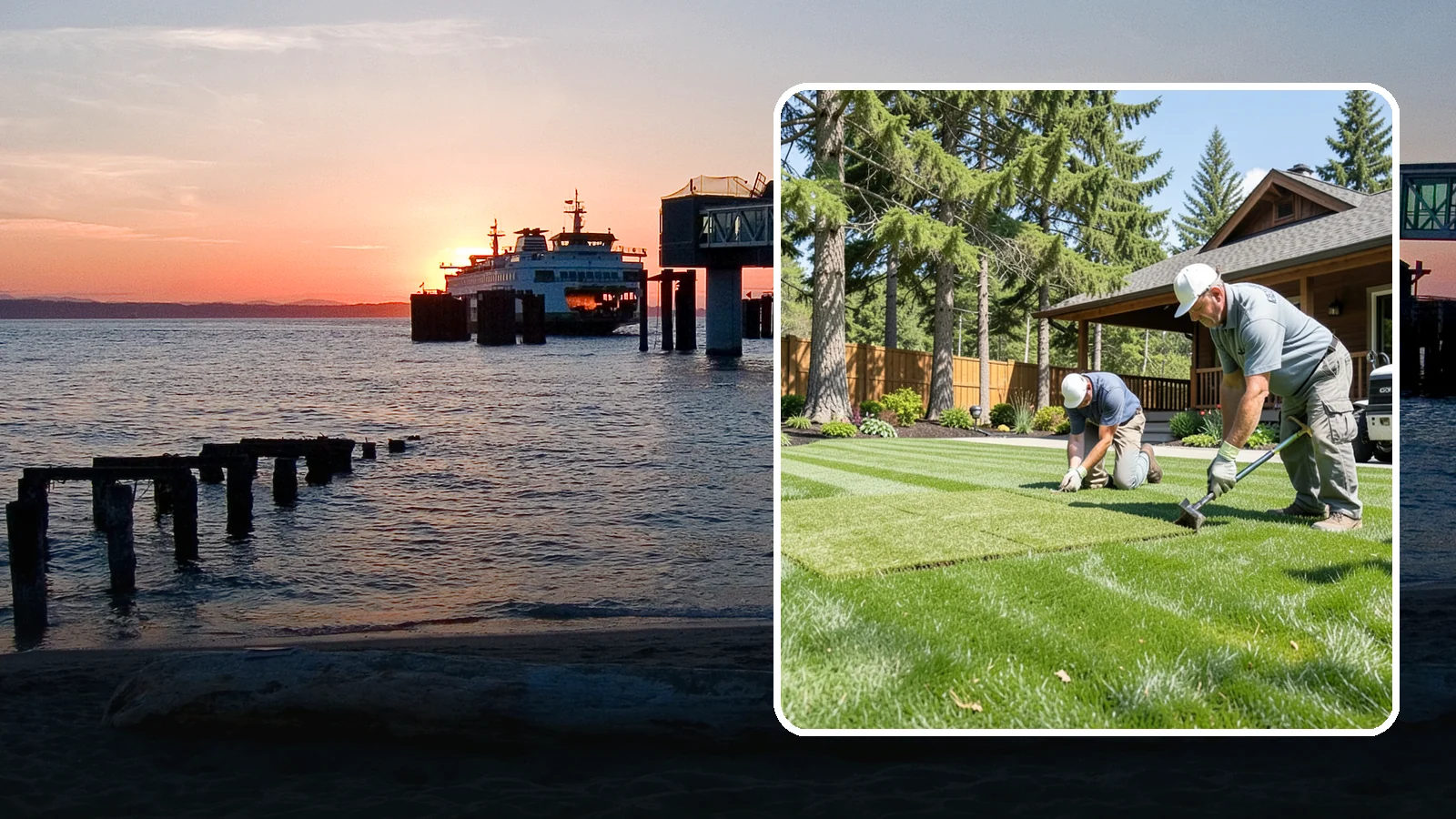 Sod Repair in Edmonds, Snohomish County, WA - Cut-in sod patches that replace damaged sections of lawn for an instant, seamless fix.