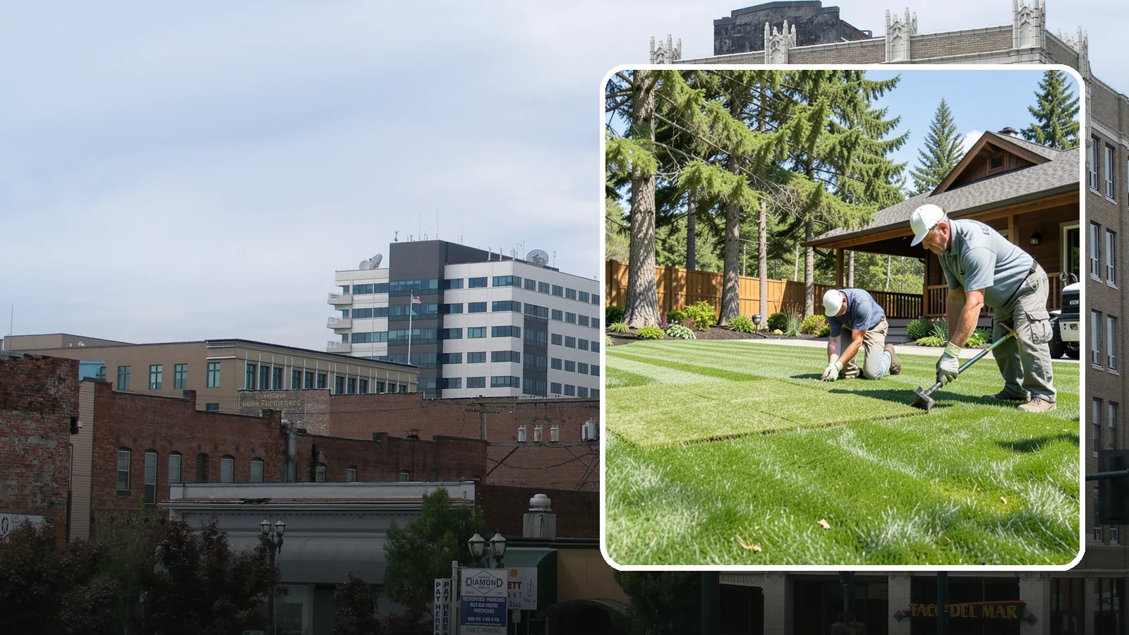 Sod Repair in Everett, Snohomish County, WA - Cut-in sod patches that replace damaged sections of lawn for an instant, seamless fix.