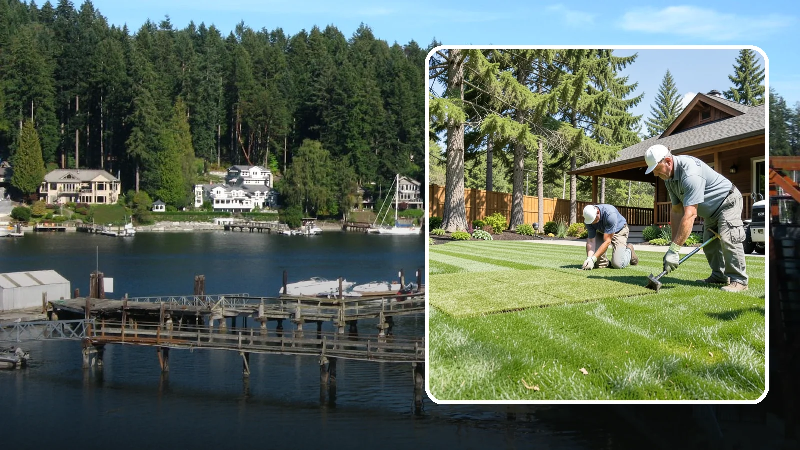 Sod Repair in Gig Harbor, Pierce County, WA - Cut-in sod patches that replace damaged sections of lawn for an instant, seamless fix.