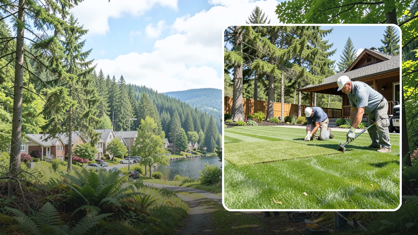 Sod Repair in Lake Forest Park, King County, WA - Cut-in sod patches that replace damaged sections of lawn for an instant, seamless fix.