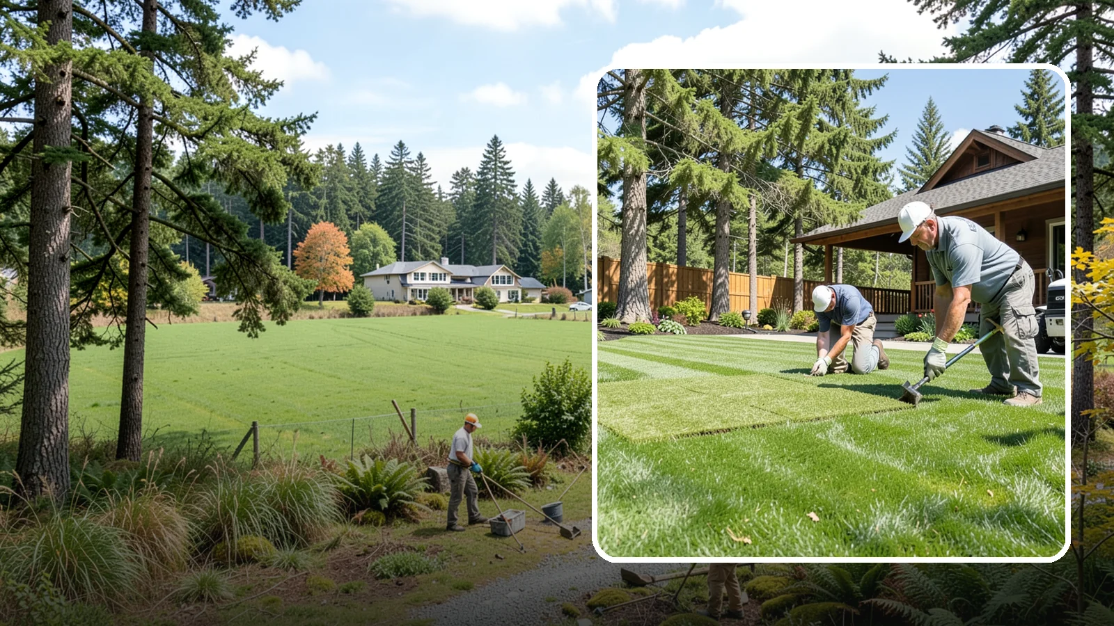 Sod Repair in Lyman, Skagit County, WA - Cut-in sod patches that replace damaged sections of lawn for an instant, seamless fix.