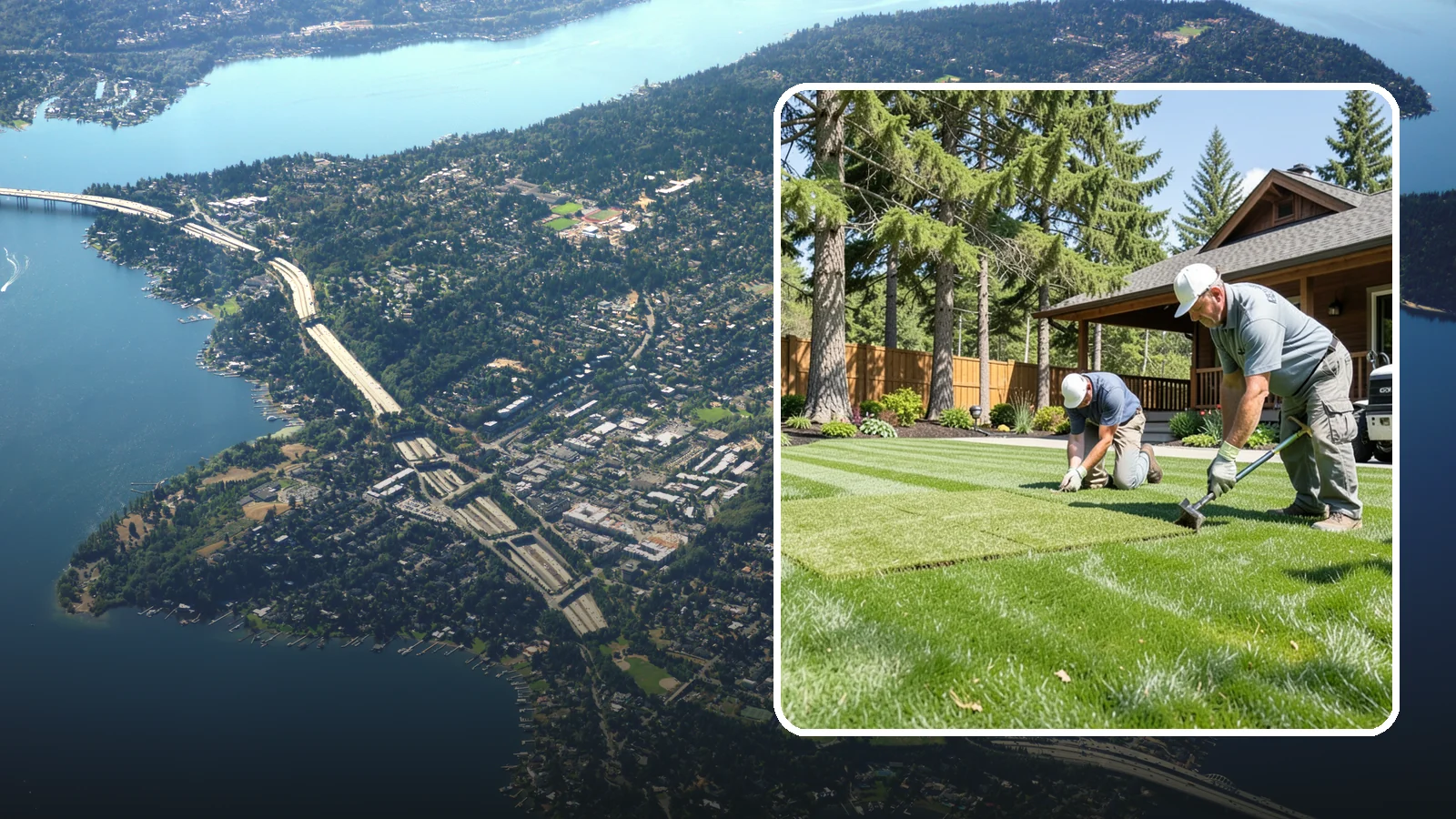 Sod Repair in Mercer Island, King County, WA - Cut-in sod patches that replace damaged sections of lawn for an instant, seamless fix.