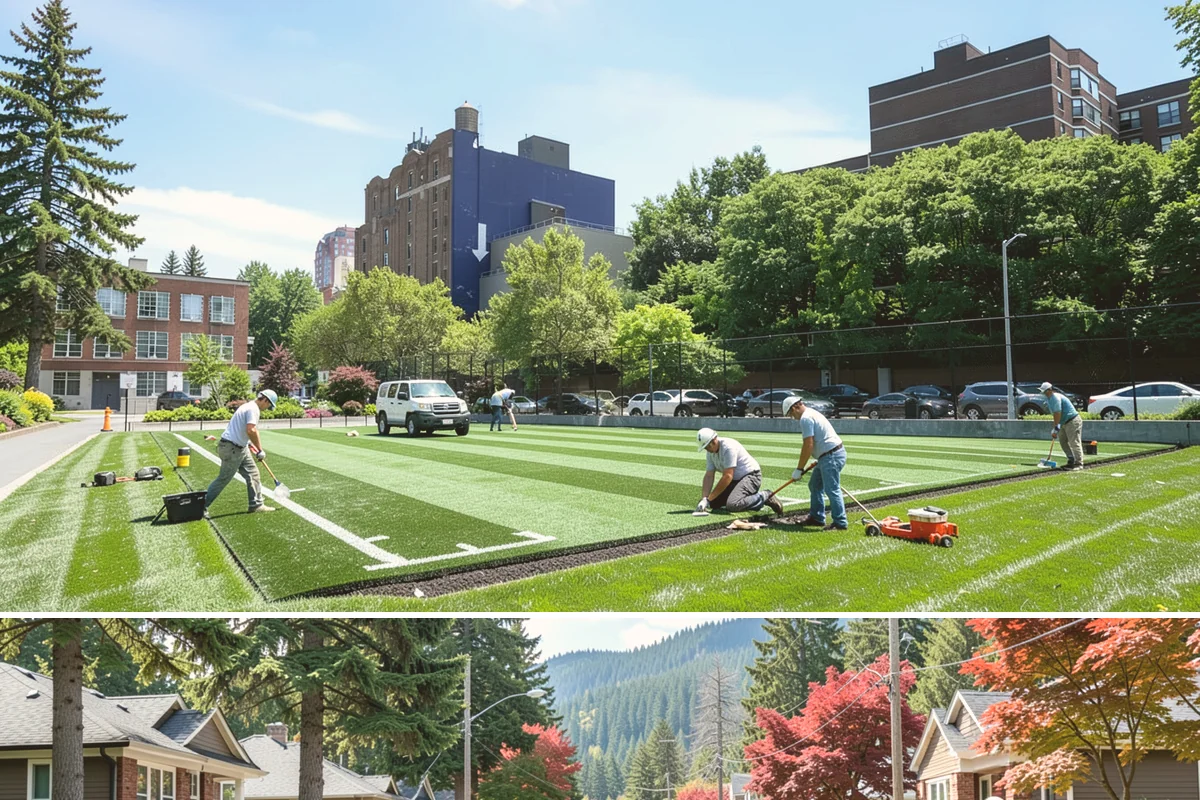 Sod Replacement in Hunts Point, King County, WA - Early spring through fall is ideal in the Puget Sound region, giving new sod cool, damp conditions to root before summer's dry...