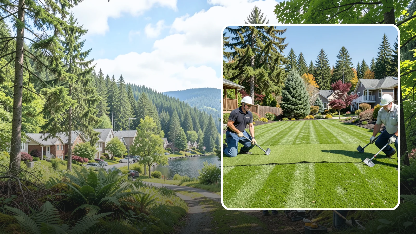 Sod Replacement in Lake Forest Park, King County, WA - We tear out failing turf and lay fresh, climate-suited sod for an instant green lawn across Puget Sound properties.
