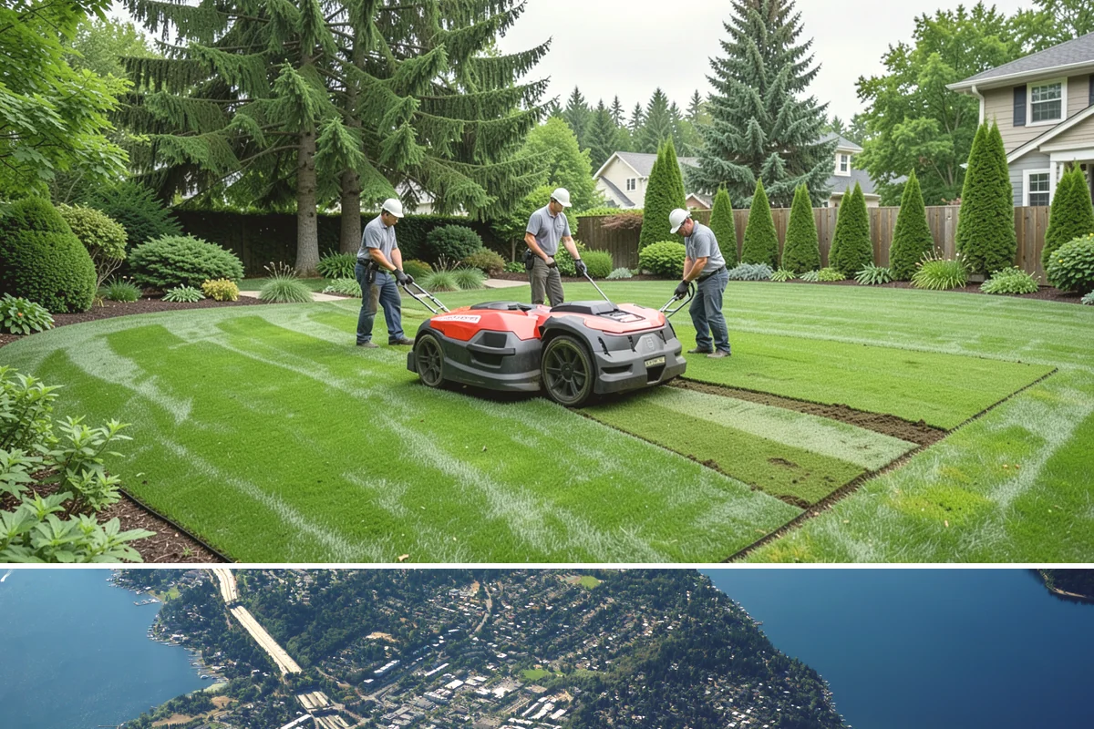 Sod Replacement in Mercer Island, King County, WA - Early spring through fall is ideal in the Puget Sound region, giving new sod cool, damp conditions to root before summer's dry...