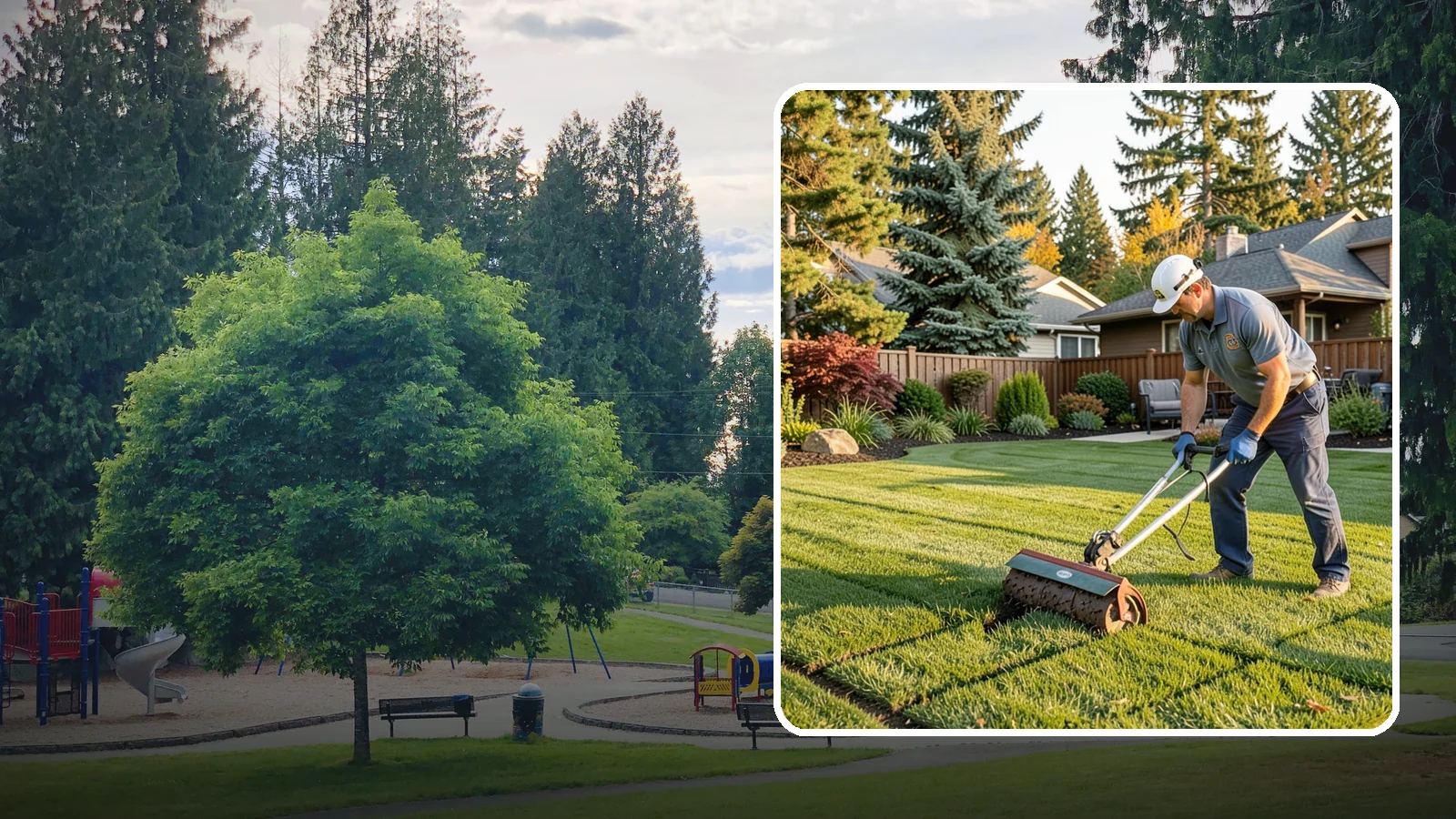 Spike Aeration in Bonney Lake, Pierce County, WA - Relieve light soil compaction and improve water movement by punching aeration channels into your turf.