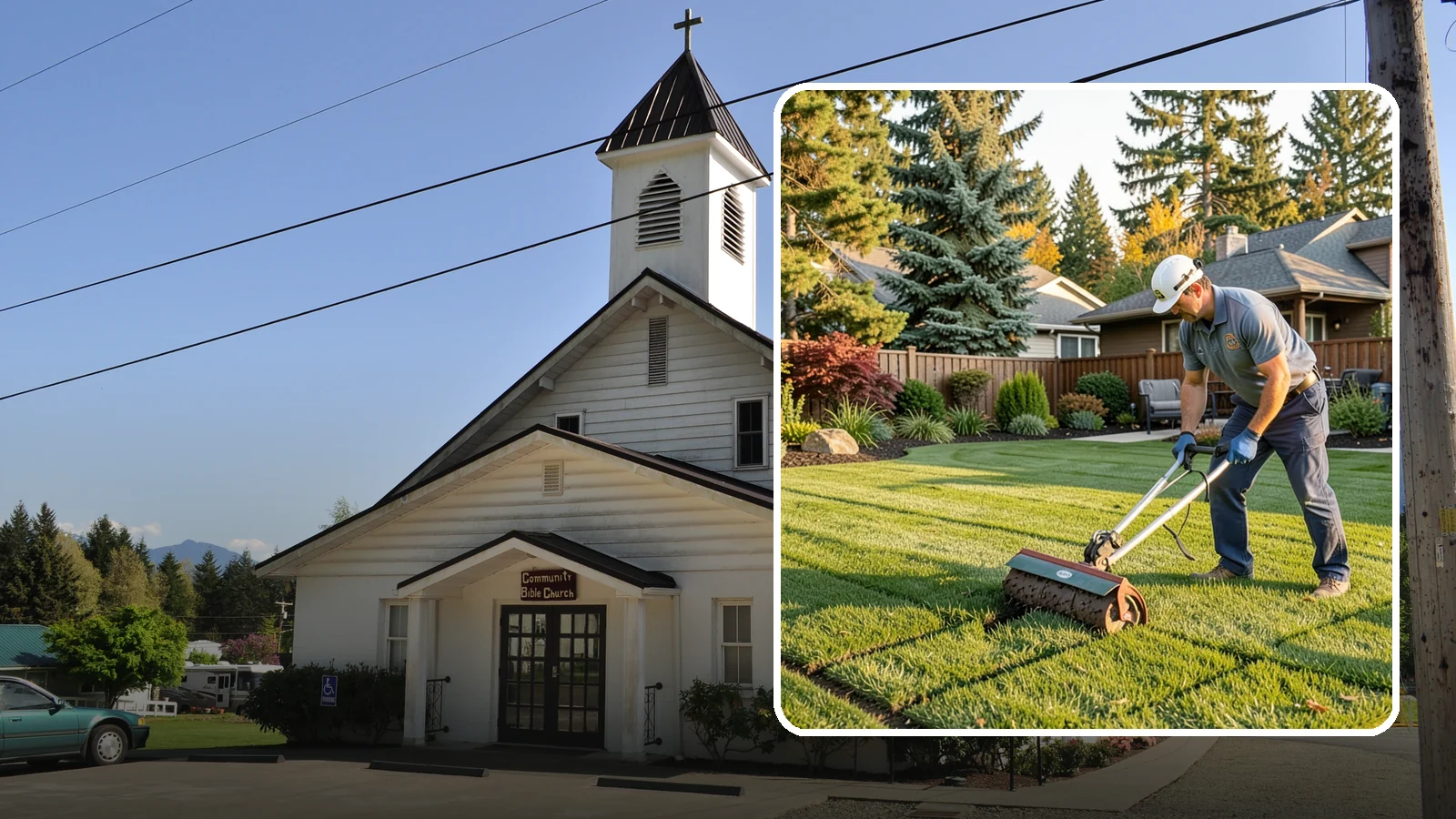 Spike Aeration in Concrete, Skagit County, WA - Relieve light soil compaction and improve water movement by punching aeration channels into your turf.