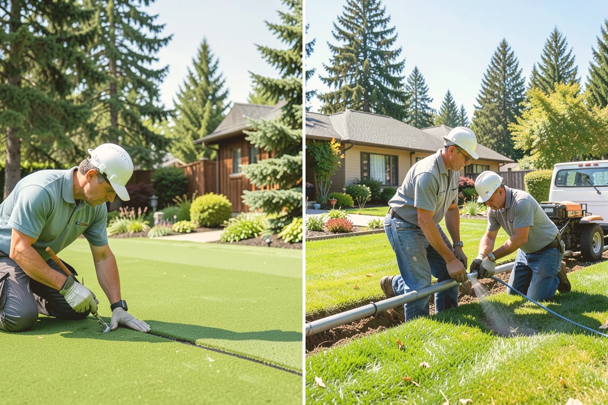 Spike Aeration in Eatonville, Pierce County, WA - Check soil moisture and mark irrigation and utility lines