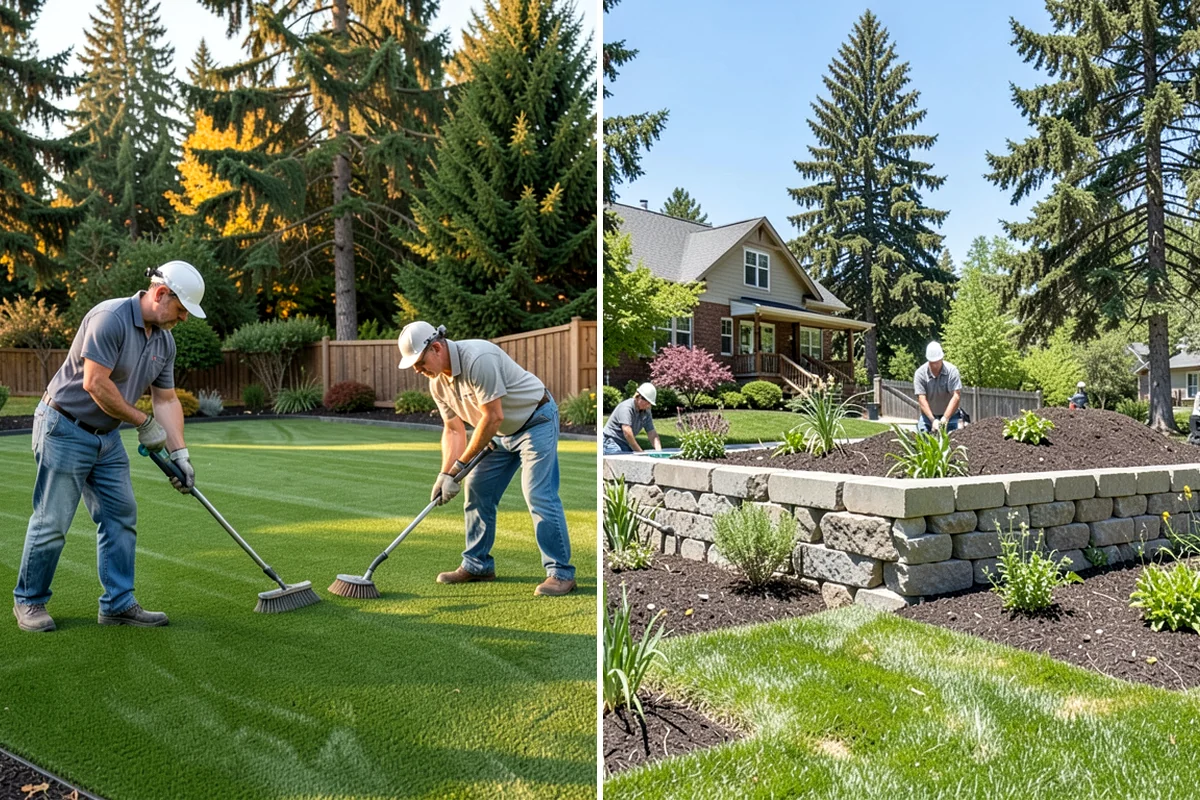 Spike Aeration in Lake Forest Park, King County, WA - Check soil moisture and mark irrigation and utility lines