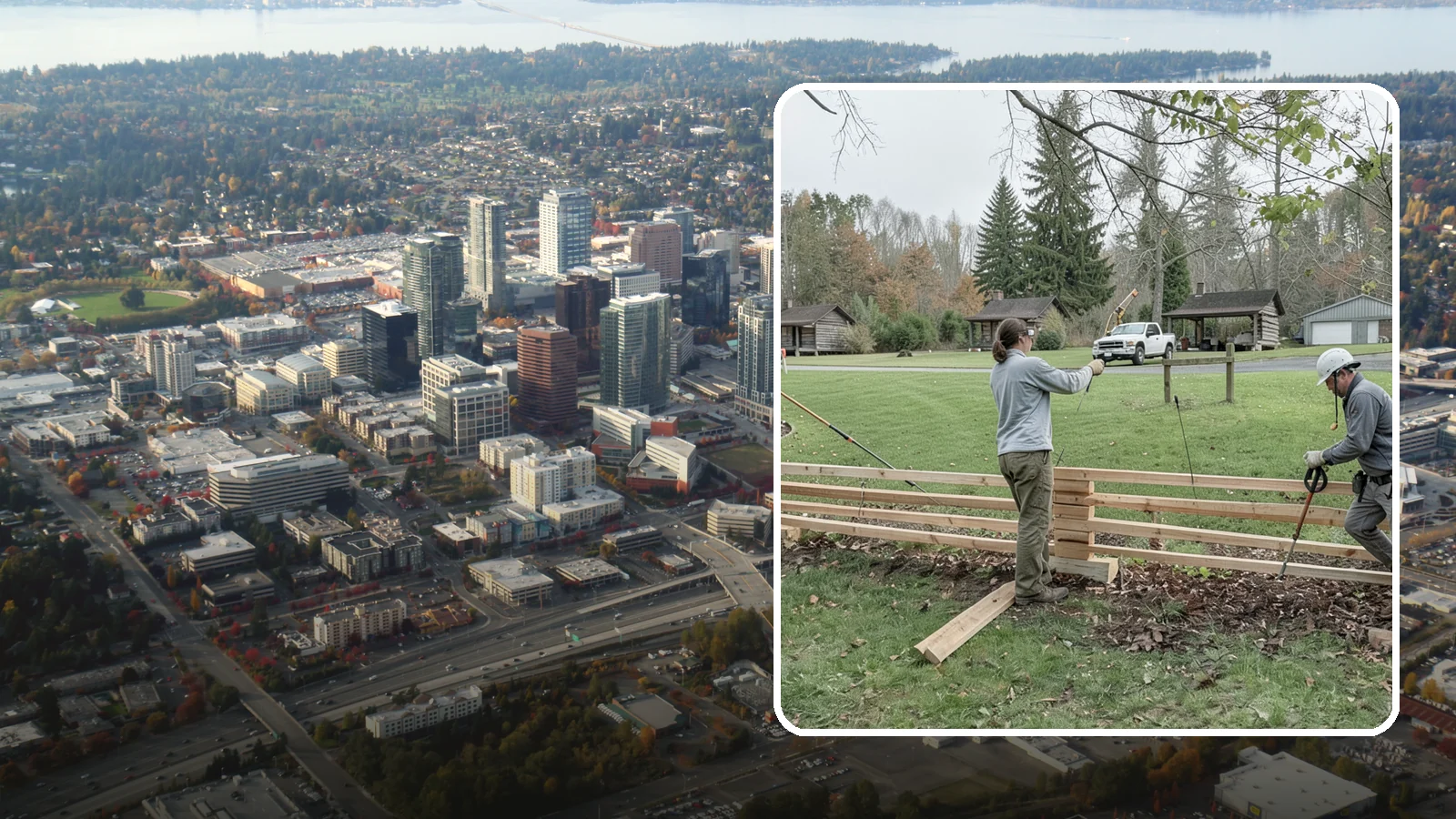 Split Rail Fence Installation in Bellevue, King County, WA - We install rustic cedar split rail fencing that defines property lines and gardens with classic Northwest character.