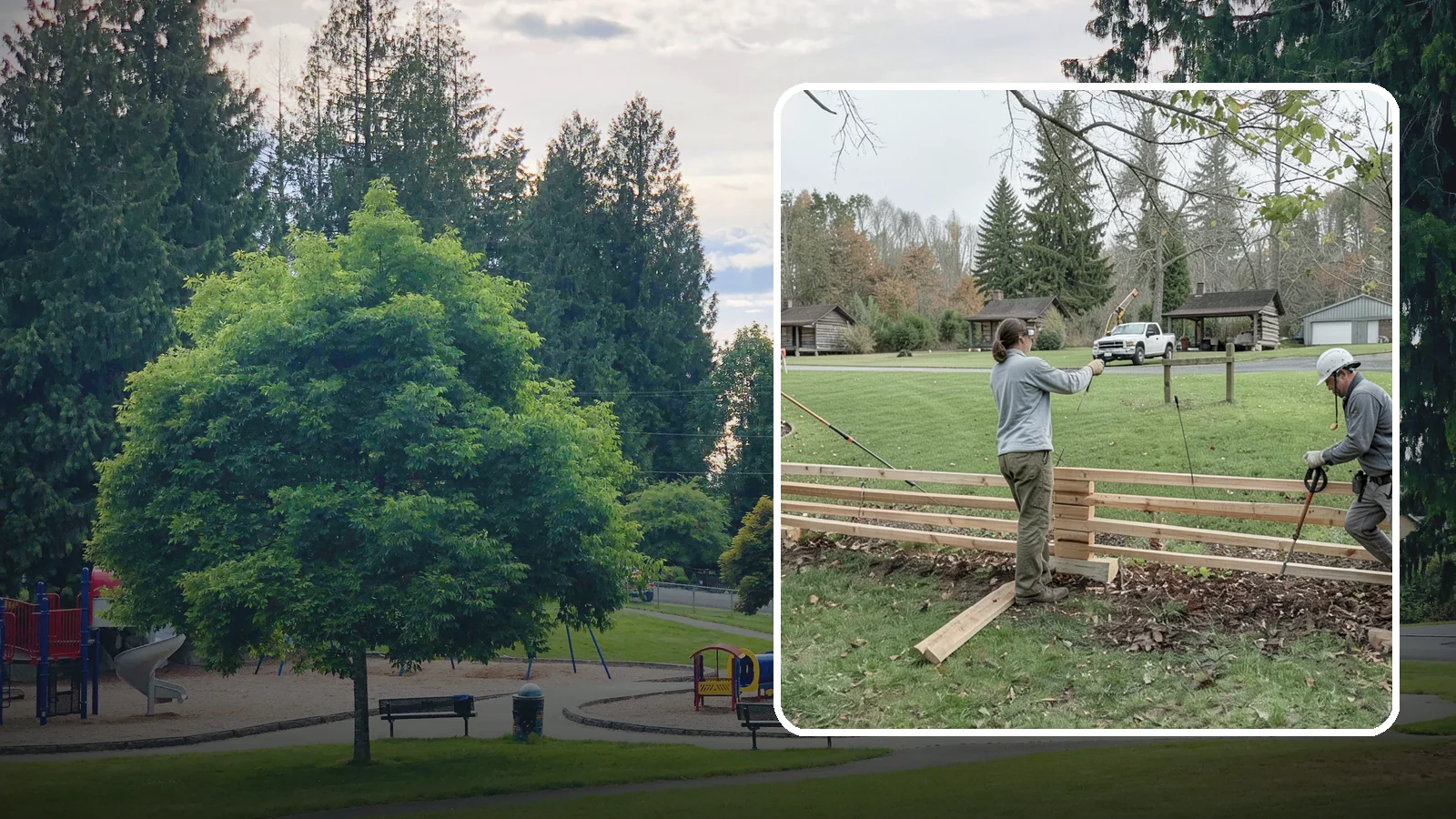 Split Rail Fence Installation in Bonney Lake, Pierce County, WA - We install rustic cedar split rail fencing that defines property lines and gardens with classic Northwest character.