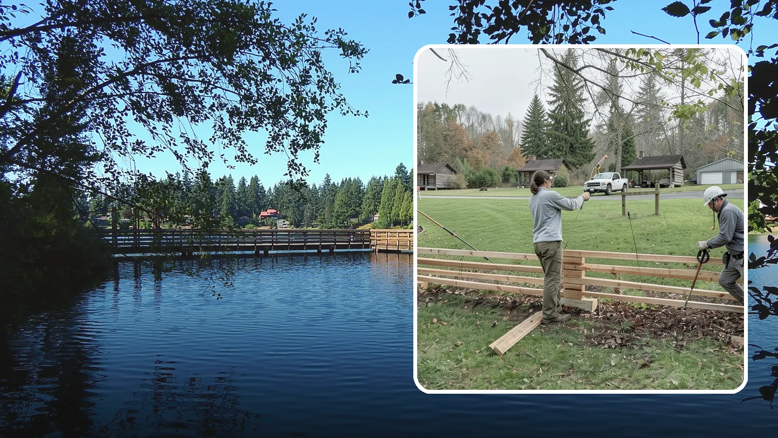 Split Rail Fence Installation in Federal Way, King County, WA - We install rustic cedar split rail fencing that defines property lines and gardens with classic Northwest character.