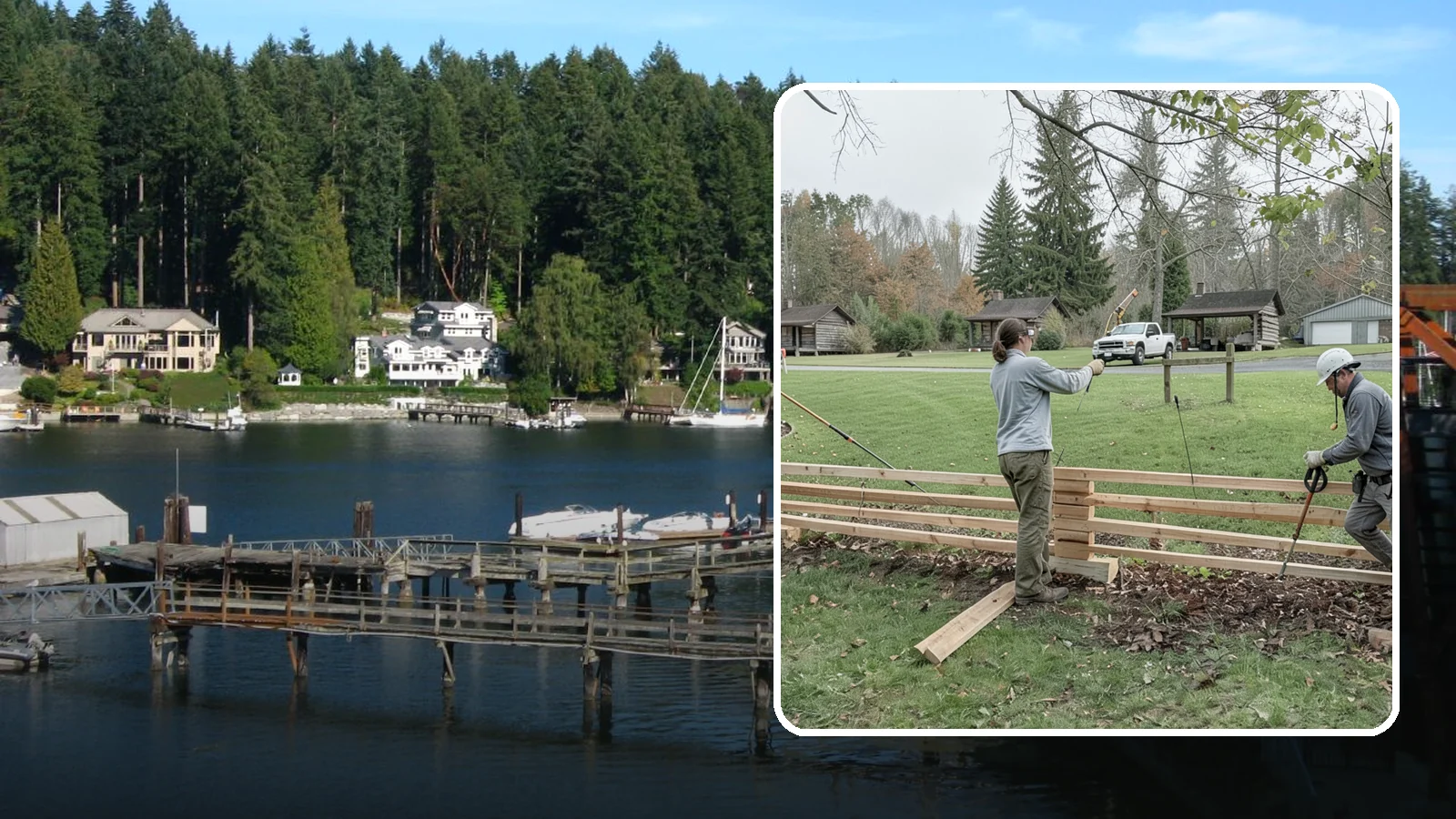 Split Rail Fence Installation in Gig Harbor, Pierce County, WA - We install rustic cedar split rail fencing that defines property lines and gardens with classic Northwest character.