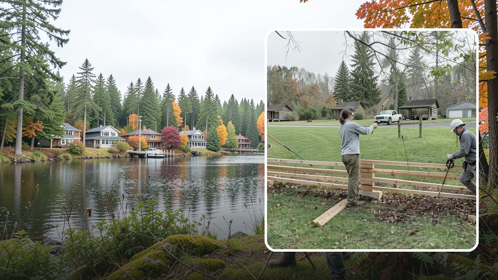 Split Rail Fence Installation in La Conner, Skagit County, WA - We install rustic cedar split rail fencing that defines property lines and gardens with classic Northwest character.