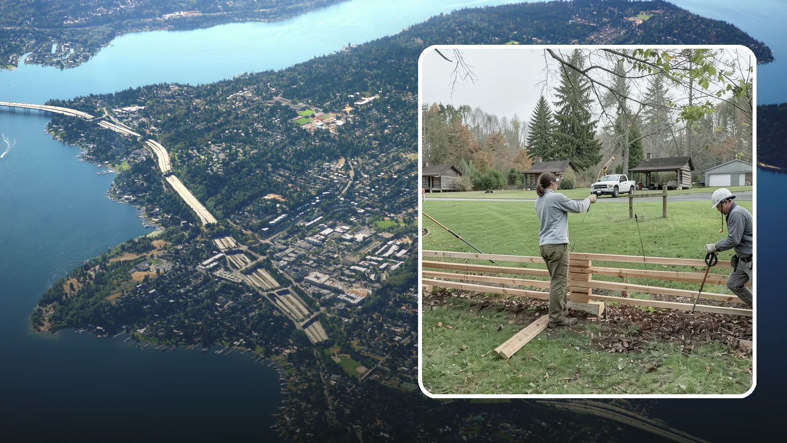 Split Rail Fence Installation in Mercer Island, King County, WA - We install rustic cedar split rail fencing that defines property lines and gardens with classic Northwest character.