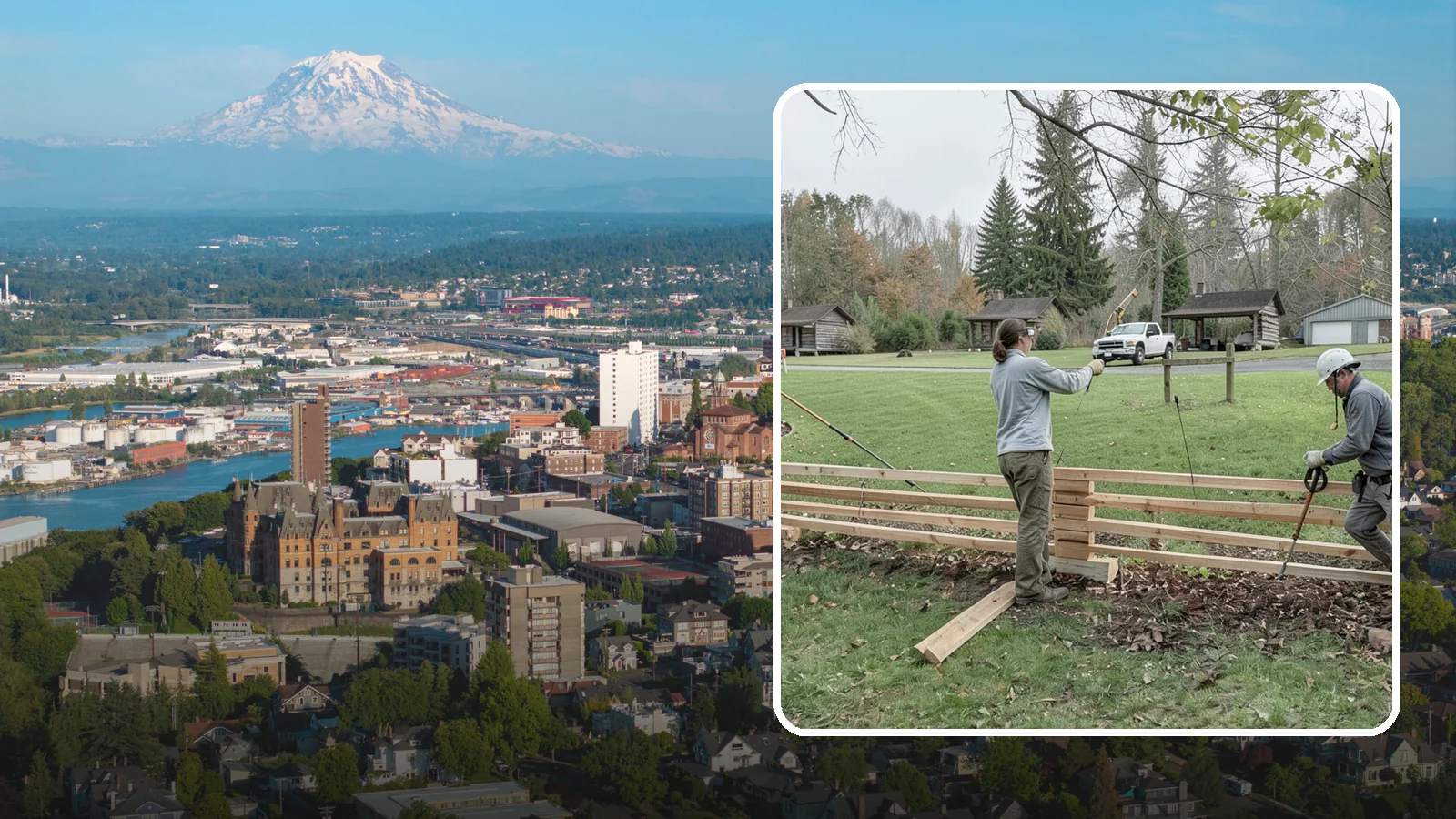 Split Rail Fence Installation in Tacoma, Pierce County, WA - We install rustic cedar split rail fencing that defines property lines and gardens with classic Northwest character.