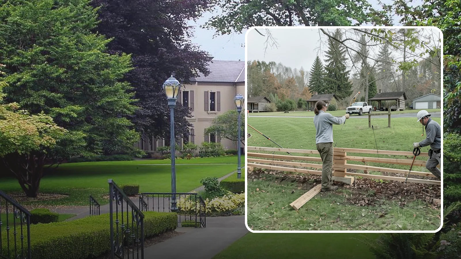 Split Rail Fence Installation in Woodinville, King County, WA - We install rustic cedar split rail fencing that defines property lines and gardens with classic Northwest character.