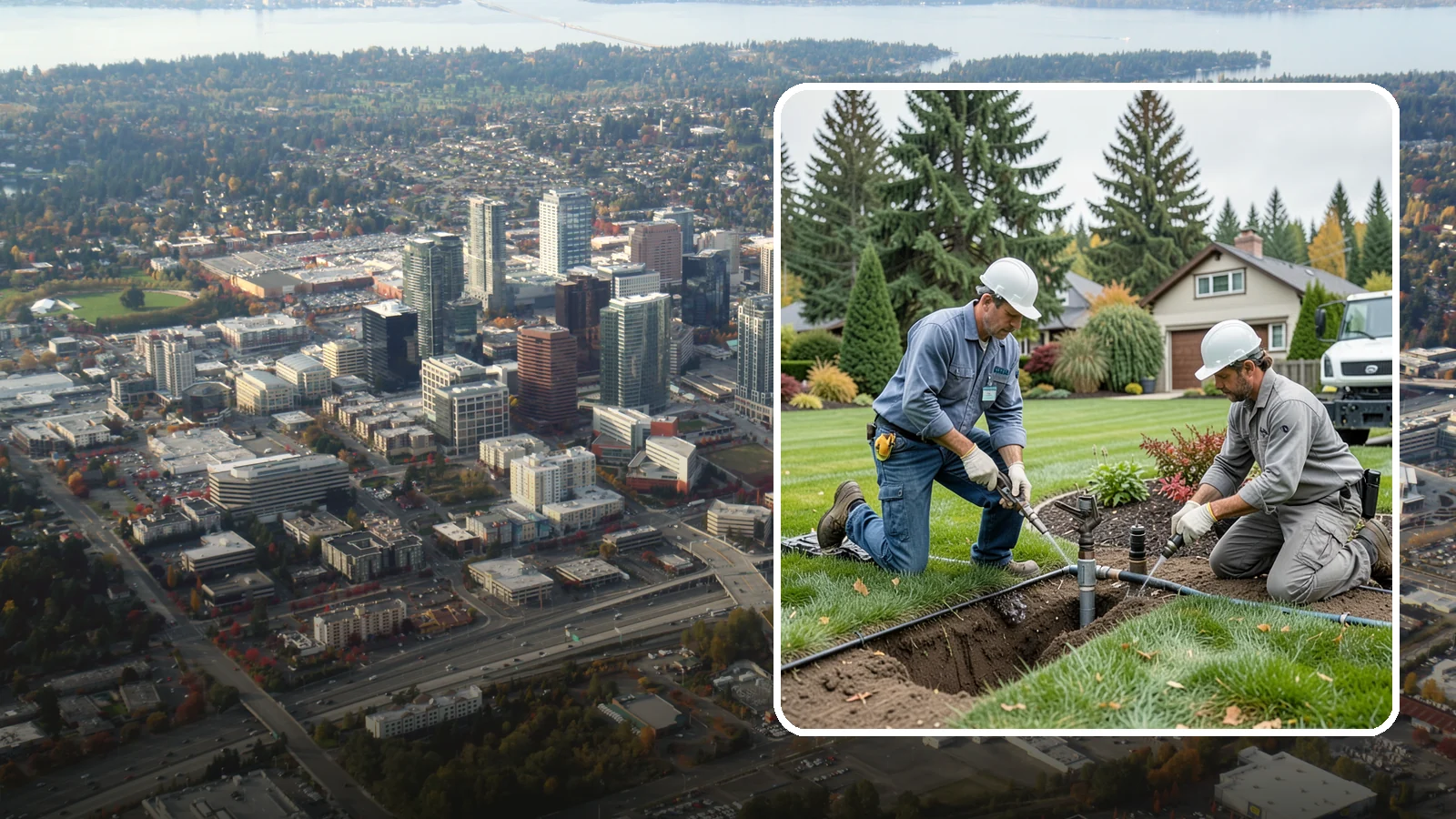 Sprinkler Repair in Bellevue, King County, WA - Fast diagnosis and repair of sprinkler system problems - leaks, low pressure, dry zones, and controller faults.
