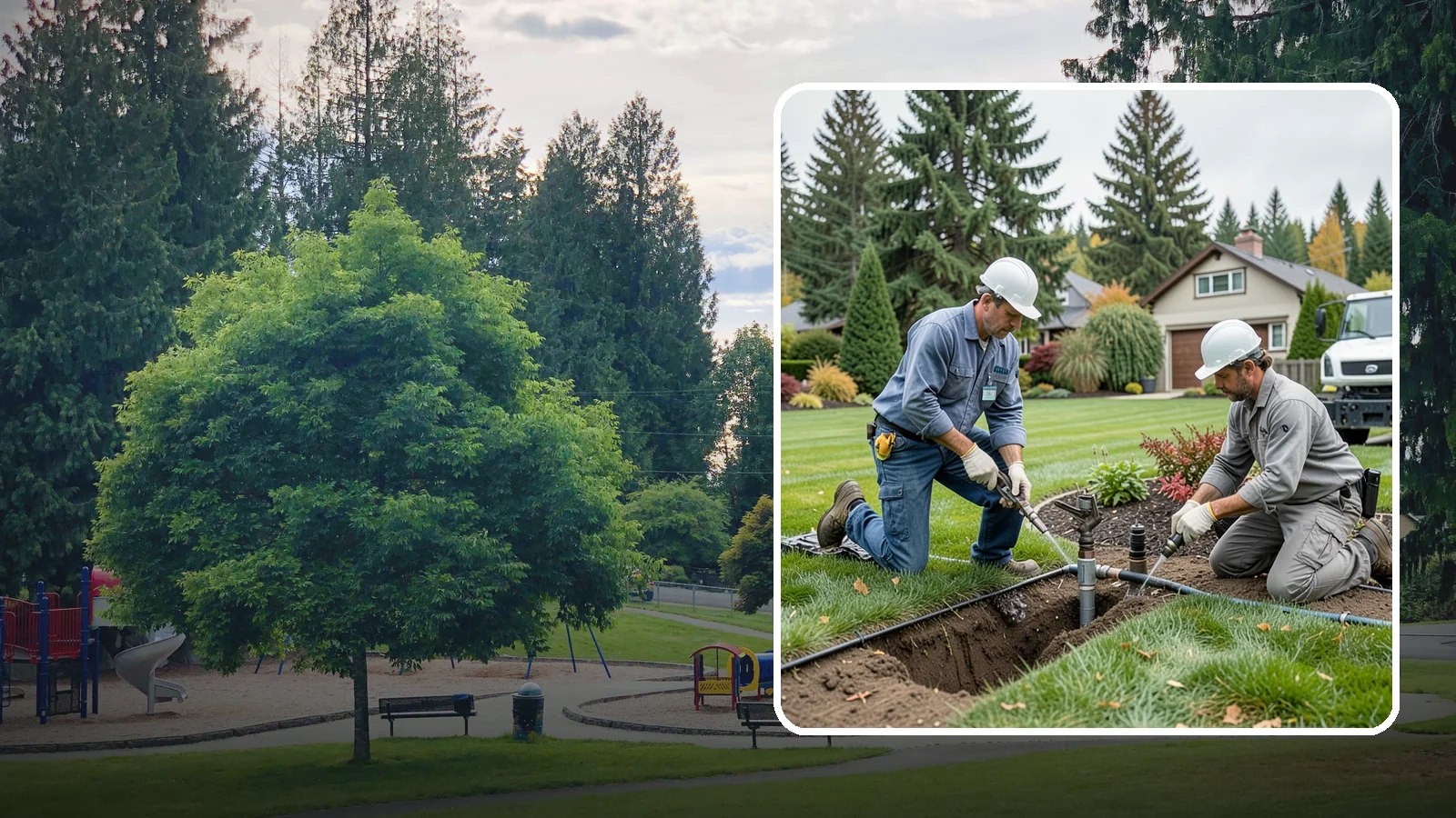 Sprinkler Repair in Bonney Lake, Pierce County, WA - Fast diagnosis and repair of sprinkler system problems - leaks, low pressure, dry zones, and controller faults.