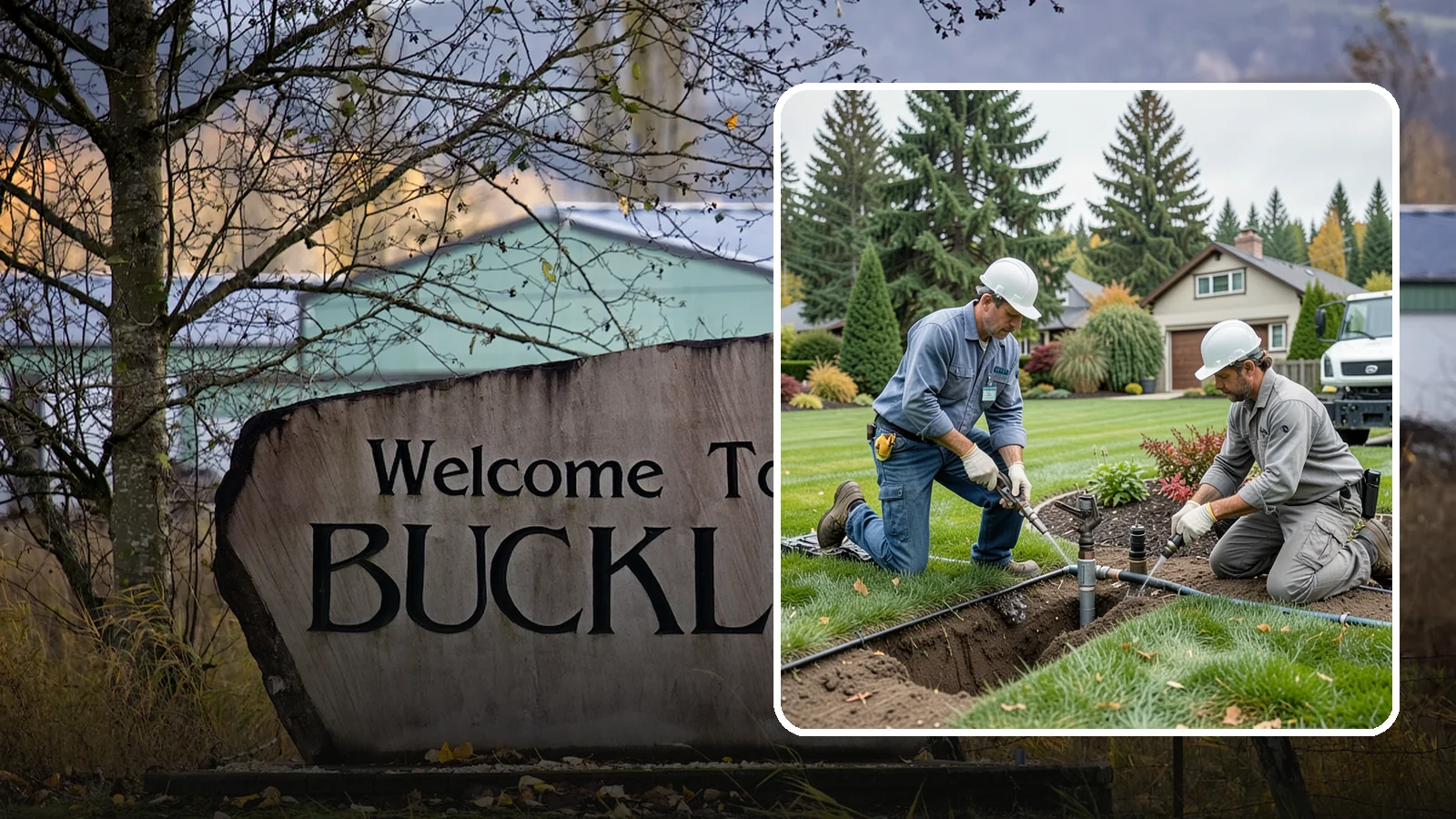 Sprinkler Repair in Buckley, Pierce County, WA - Fast diagnosis and repair of sprinkler system problems - leaks, low pressure, dry zones, and controller faults.