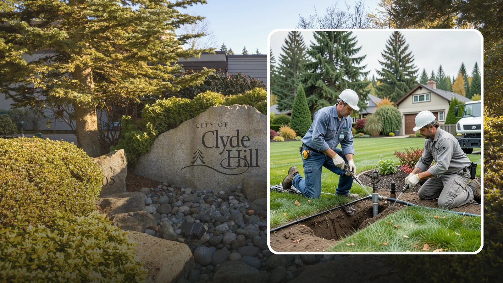 Sprinkler Repair in Clyde Hill, King County, WA - Fast diagnosis and repair of sprinkler system problems - leaks, low pressure, dry zones, and controller faults.