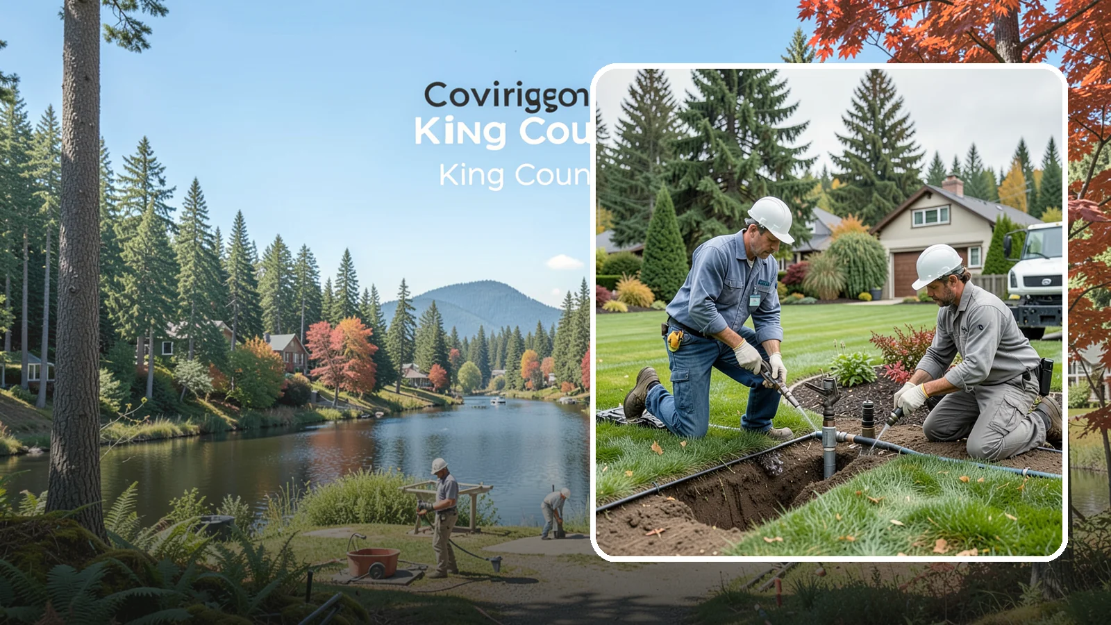 Sprinkler Repair in Covington, King County, WA - Fast diagnosis and repair of sprinkler system problems - leaks, low pressure, dry zones, and controller faults.