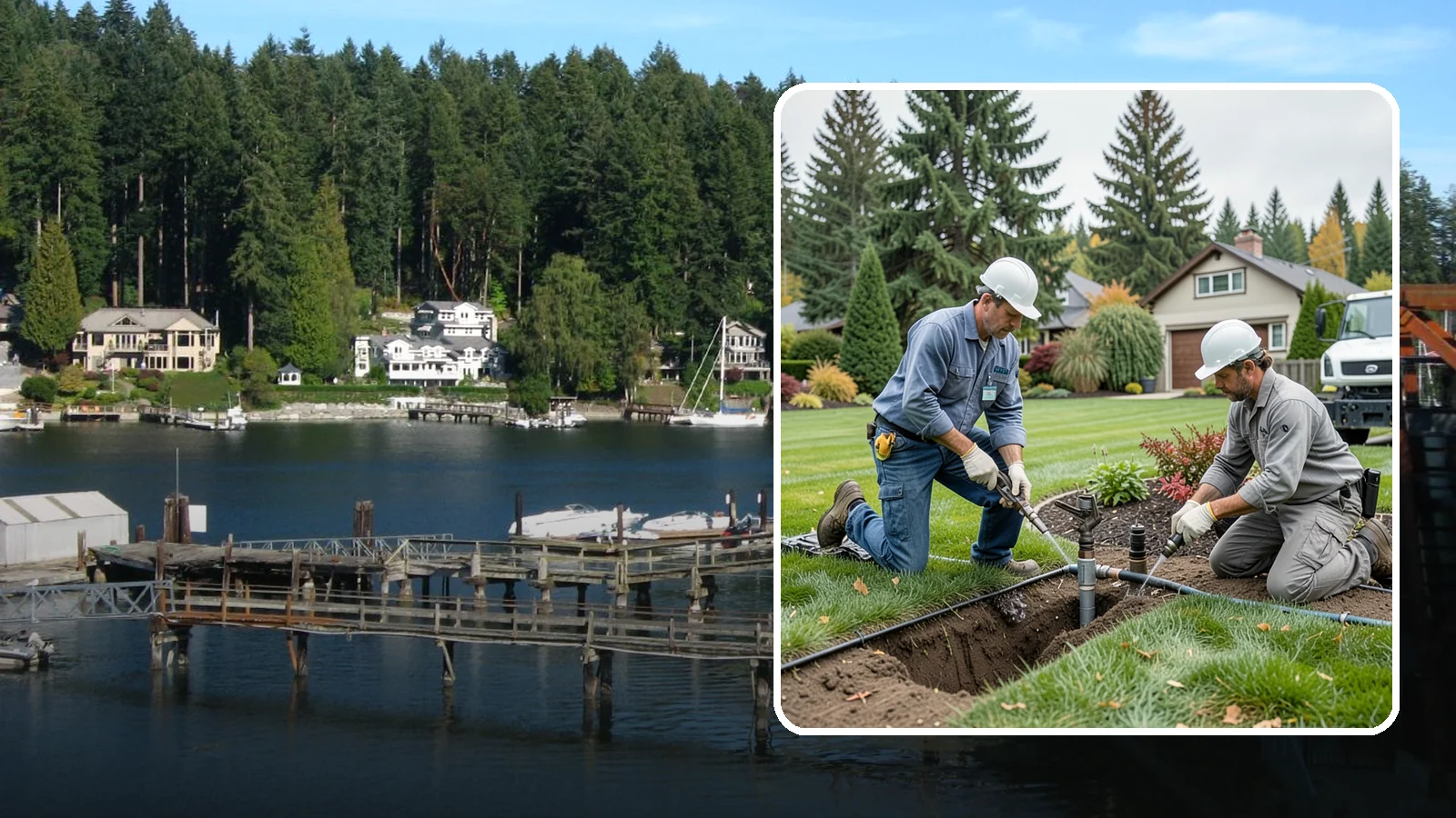 Sprinkler Repair in Gig Harbor, Pierce County, WA - Fast diagnosis and repair of sprinkler system problems - leaks, low pressure, dry zones, and controller faults.
