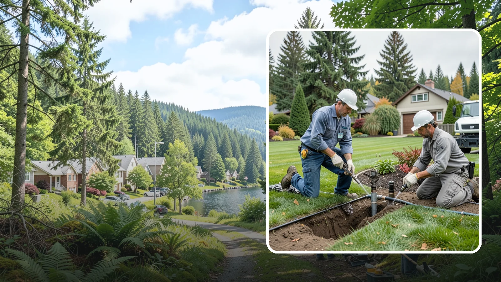 Sprinkler Repair in Lake Forest Park, King County, WA - Fast diagnosis and repair of sprinkler system problems - leaks, low pressure, dry zones, and controller faults.