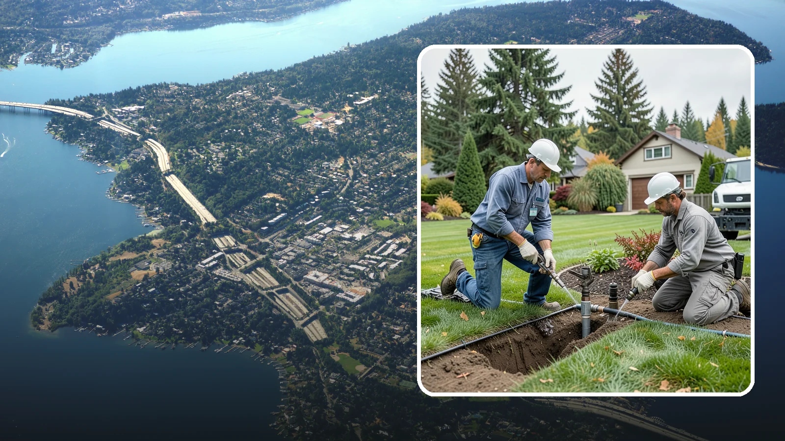 Sprinkler Repair in Mercer Island, King County, WA - Fast diagnosis and repair of sprinkler system problems - leaks, low pressure, dry zones, and controller faults.