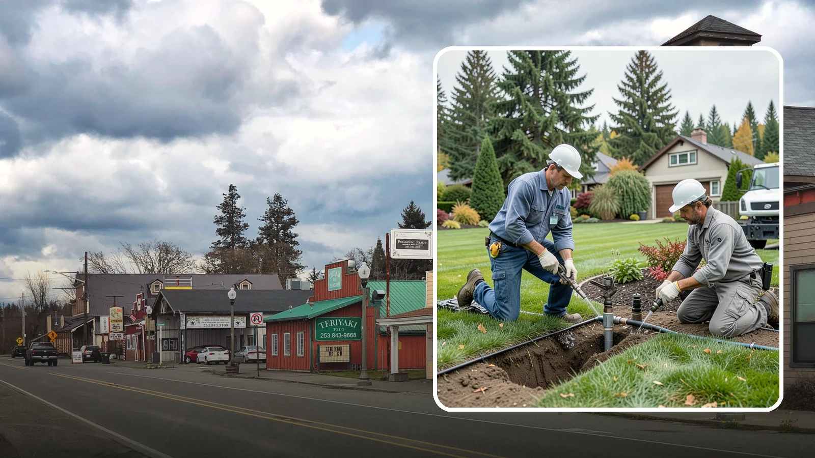 Sprinkler Repair in Roy, Pierce County, WA - Fast diagnosis and repair of sprinkler system problems - leaks, low pressure, dry zones, and controller faults.