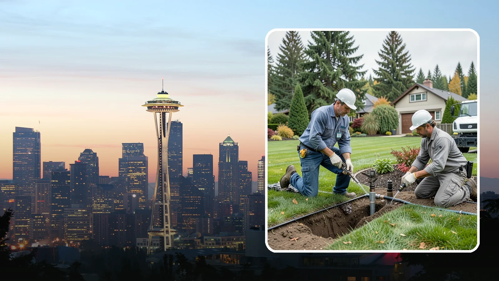 Sprinkler Repair in Seattle, King County, WA - Fast diagnosis and repair of sprinkler system problems - leaks, low pressure, dry zones, and controller faults.