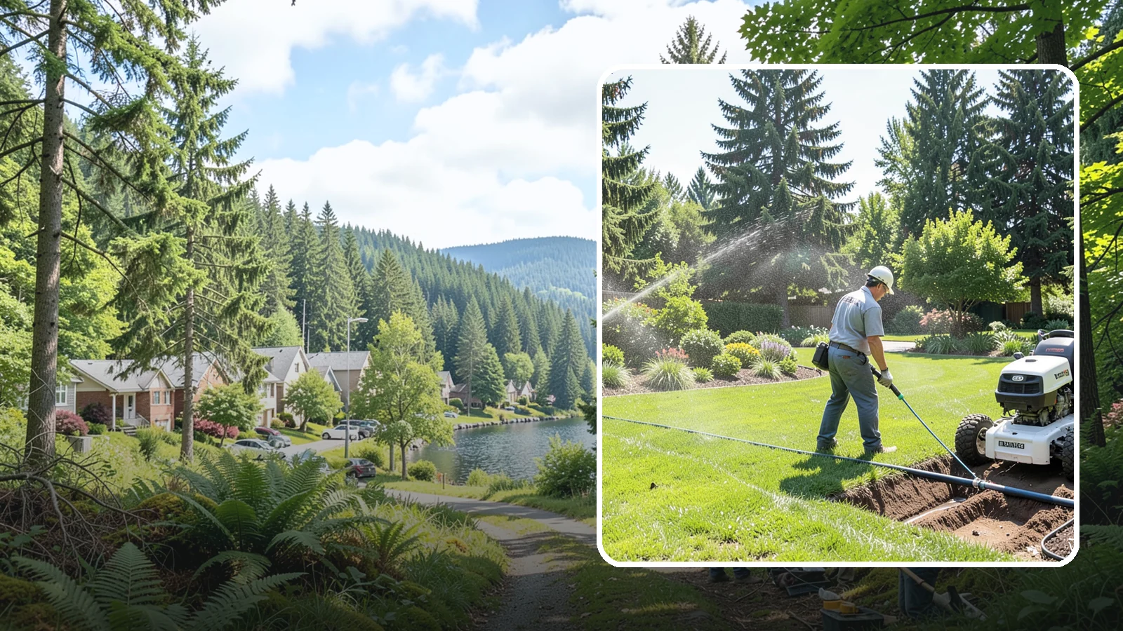 Sprinkler System Installation in Lake Forest Park, King County, WA - A professionally designed and installed sprinkler system that waters your whole landscape automatically and efficiently.