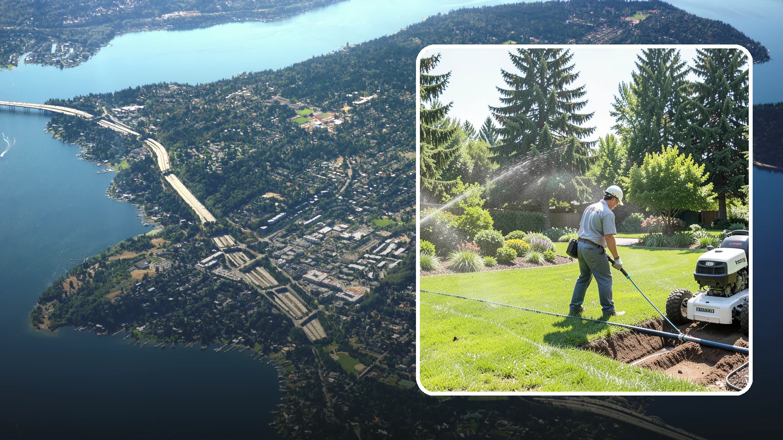 Sprinkler System Installation in Mercer Island, King County, WA - A professionally designed and installed sprinkler system that waters your whole landscape automatically and efficiently.