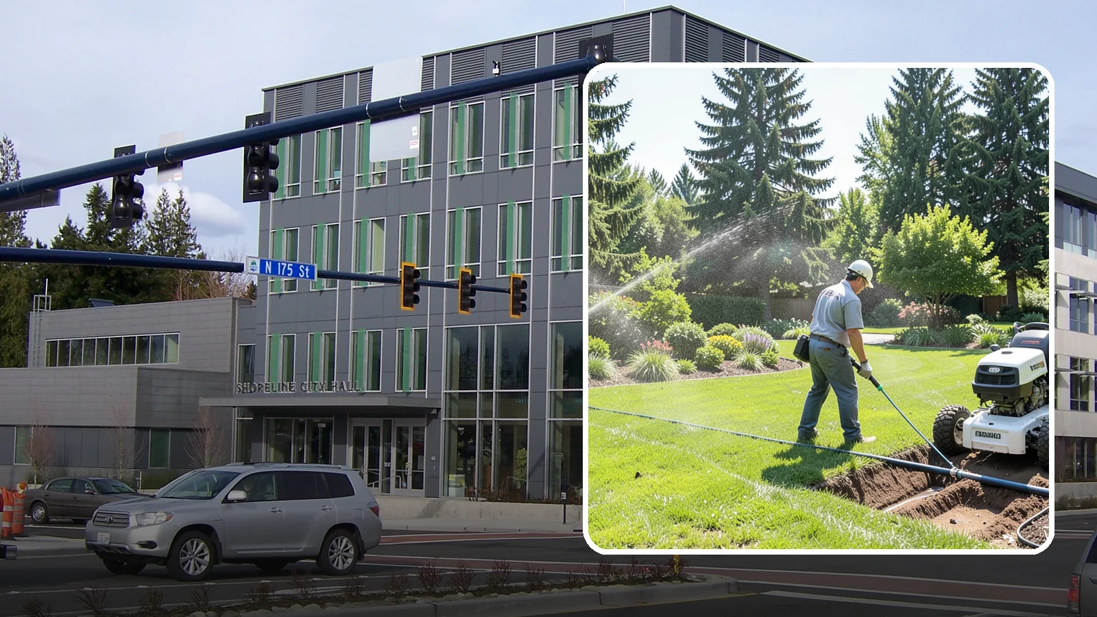 Sprinkler System Installation in Shoreline, King County, WA - A professionally designed and installed sprinkler system that waters your whole landscape automatically and efficiently.