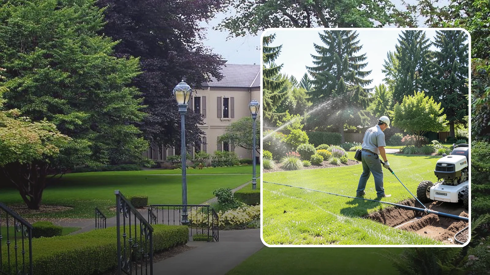 Sprinkler System Installation in Woodinville, King County, WA - A professionally designed and installed sprinkler system that waters your whole landscape automatically and efficiently.