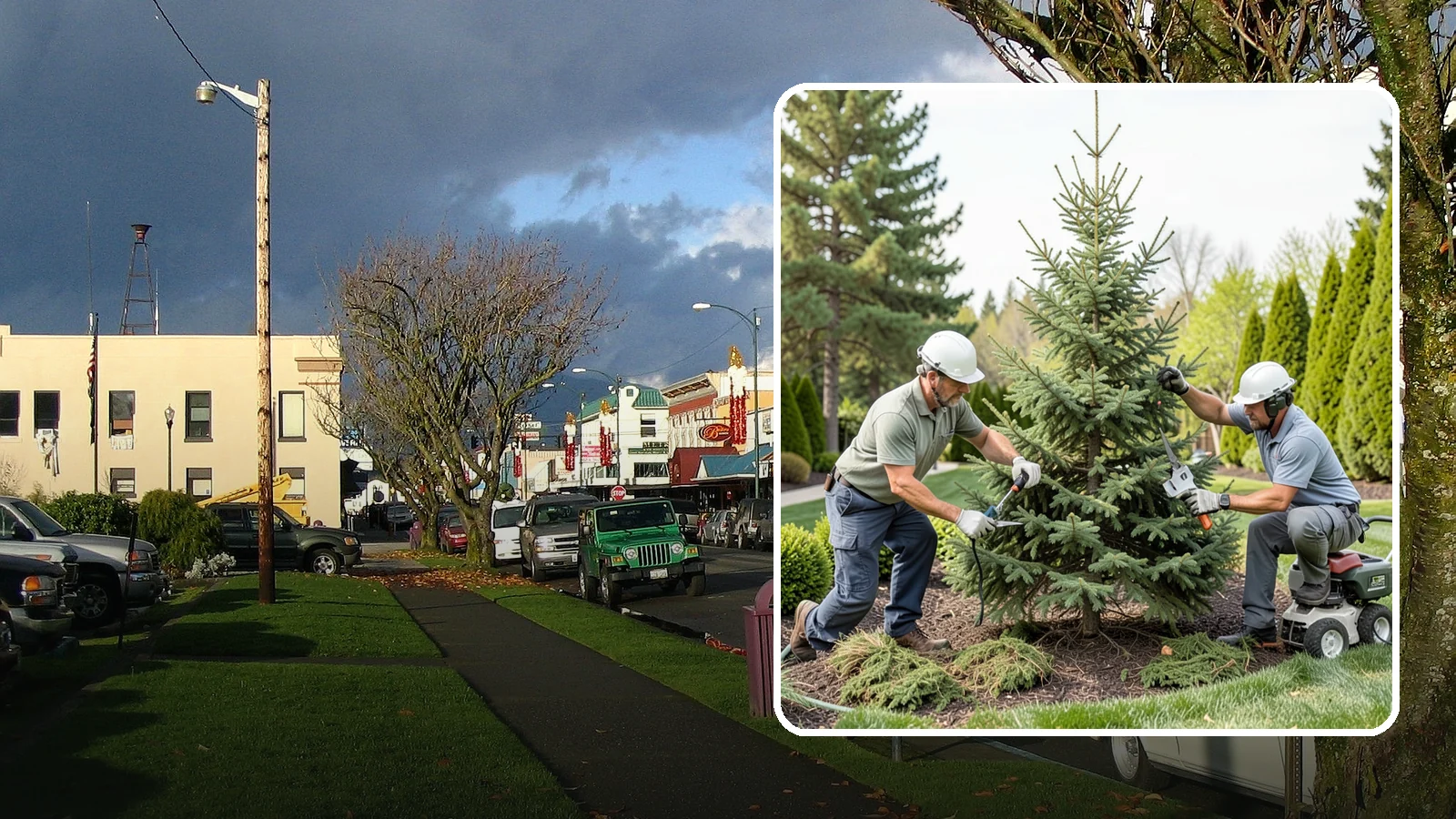 Spruce Pruning in Arlington, Snohomish County, WA - Careful spruce pruning that maintains form and health without cutting into bare wood.