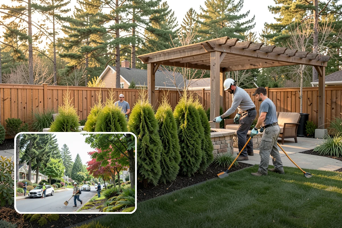 Spruce Pruning in Beaux Arts Village, King County, WA - Preserves the natural conical form
