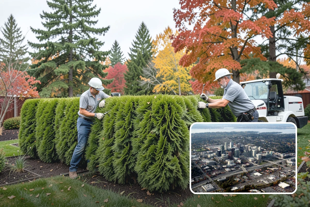 Spruce Pruning in Bellevue, King County, WA - Preserves the natural conical form
