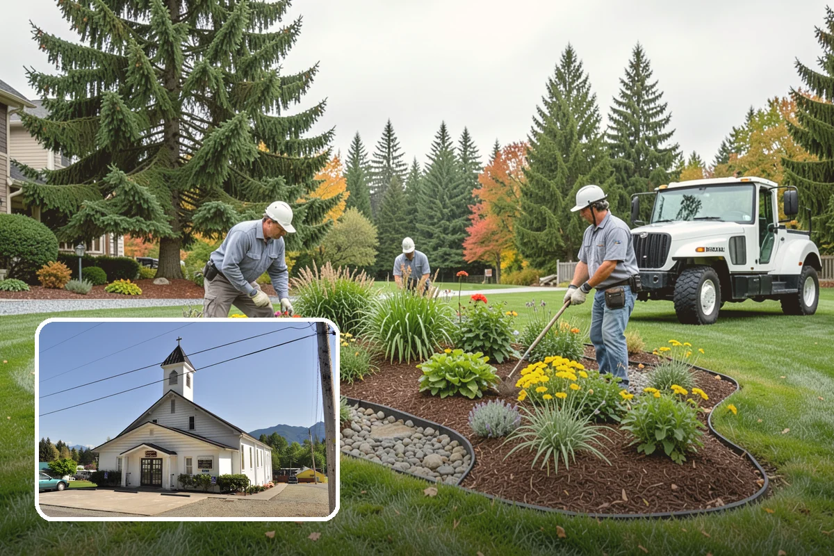 Spruce Pruning in Concrete, Skagit County, WA - Preserves the natural conical form