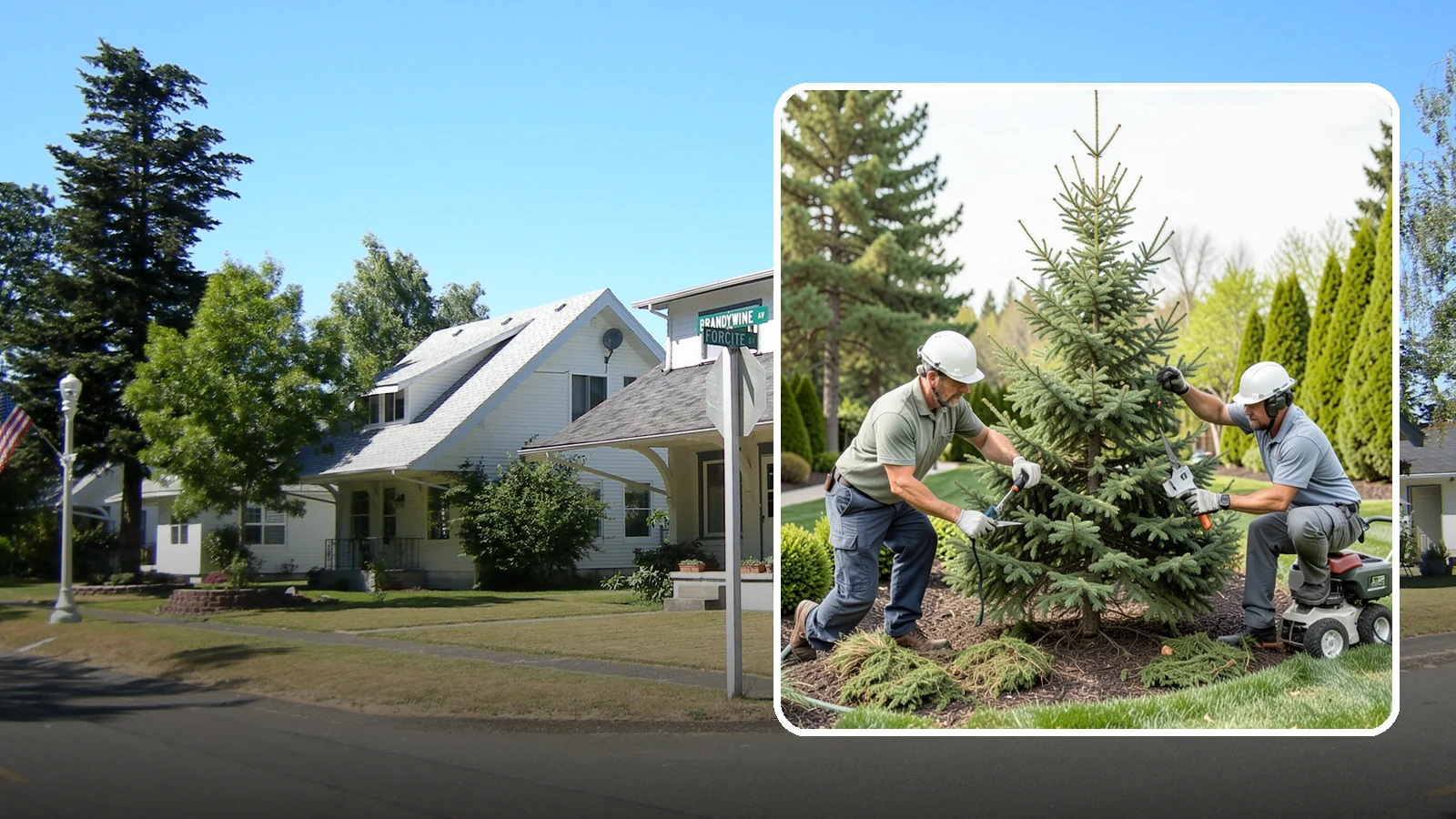 Spruce Pruning in DuPont, Pierce County, WA - Careful spruce pruning that maintains form and health without cutting into bare wood.