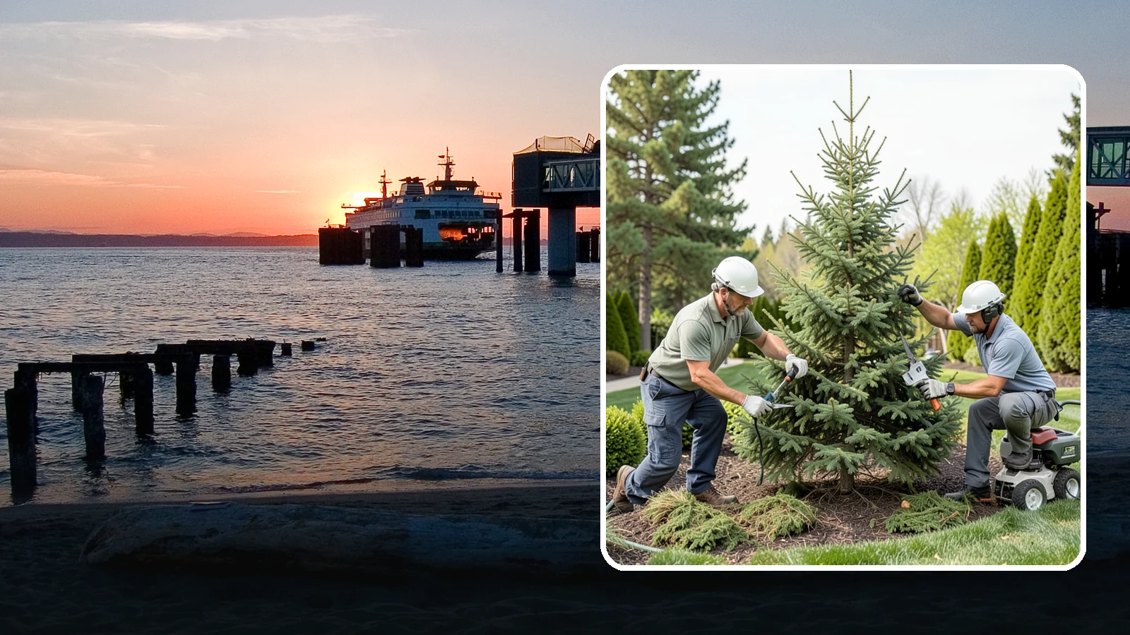 Spruce Pruning in Edmonds, Snohomish County, WA - Careful spruce pruning that maintains form and health without cutting into bare wood.