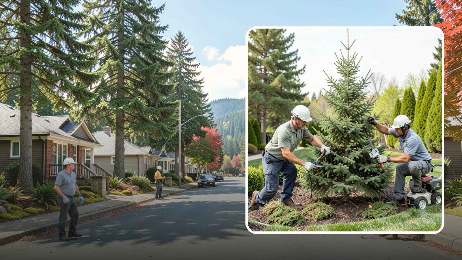 Spruce Pruning in Hunts Point, King County, WA - Careful spruce pruning that maintains form and health without cutting into bare wood.