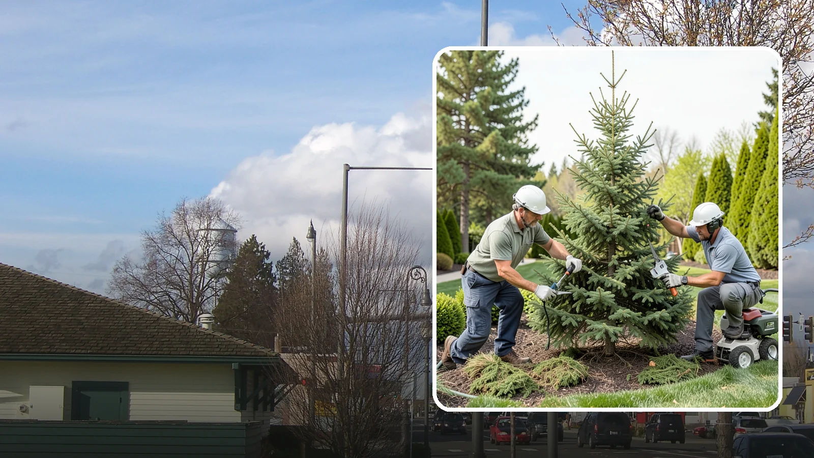 Spruce Pruning in Marysville, Snohomish County, WA - Careful spruce pruning that maintains form and health without cutting into bare wood.
