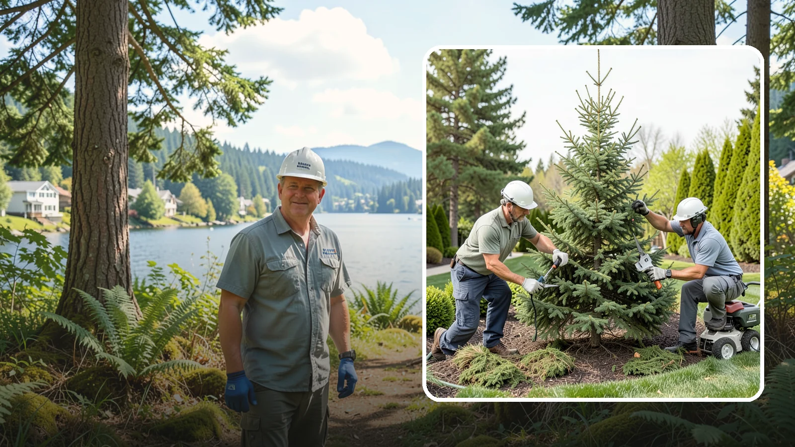 Spruce Pruning in Milton, King County, WA - Careful spruce pruning that maintains form and health without cutting into bare wood.