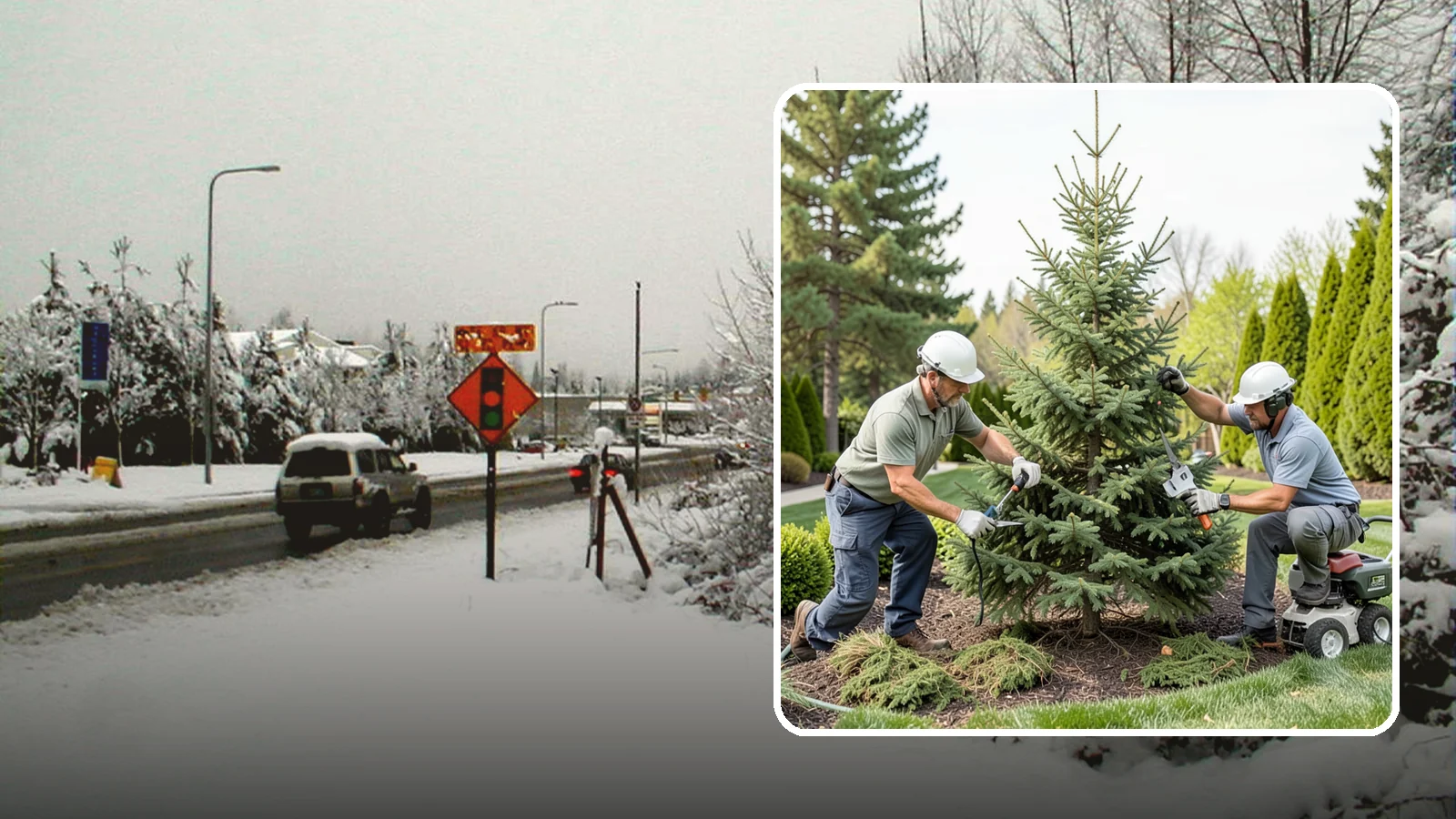 Spruce Pruning in Newcastle, King County, WA - Careful spruce pruning that maintains form and health without cutting into bare wood.